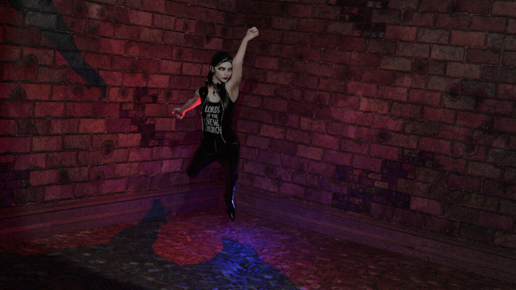 Young woman in goth attire